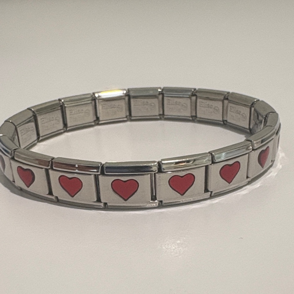 Elise Italia authentic vintage never worn bracelet enamel heart.